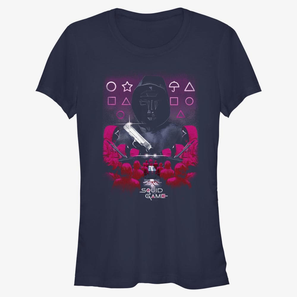 Magliette Merch Netflix Squid Game - Faceless Fiends Women's T-Shirt Navy Blue