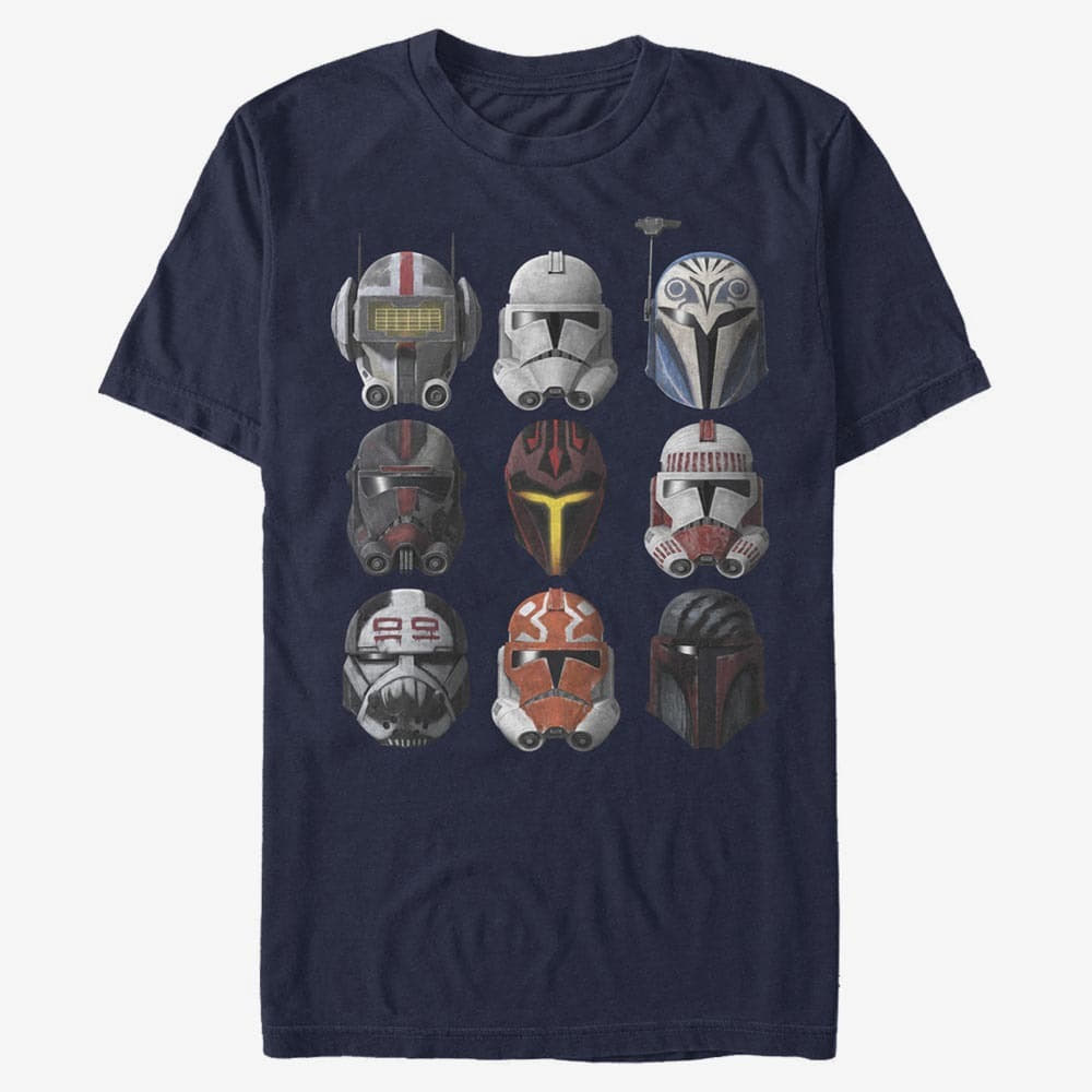 T-shirts Merch Star Wars: Clone Wars - Clone Helmets Men's T-Shirt Navy Blue