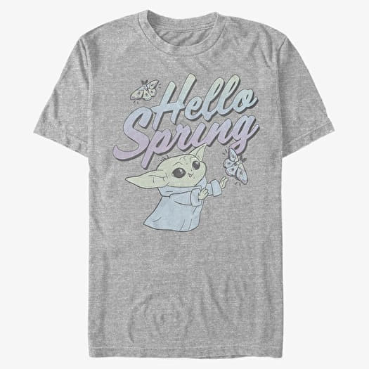 T-shirt Merch Star Wars: The Mandalorian - Hello Spring Men's T-Shirt Heather Grey