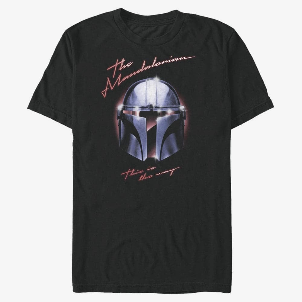 Magliette Merch Star Wars: Mandalorian - Helmet Chrome Men's T-Shirt Black