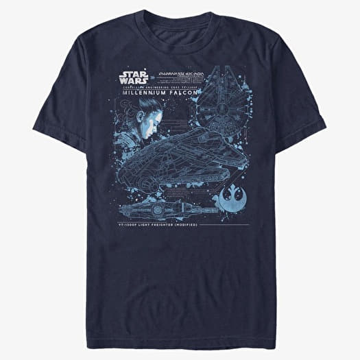 Merch Star Wars: The Mandalorian - The Falcon Men's T-Shirt Navy Blue