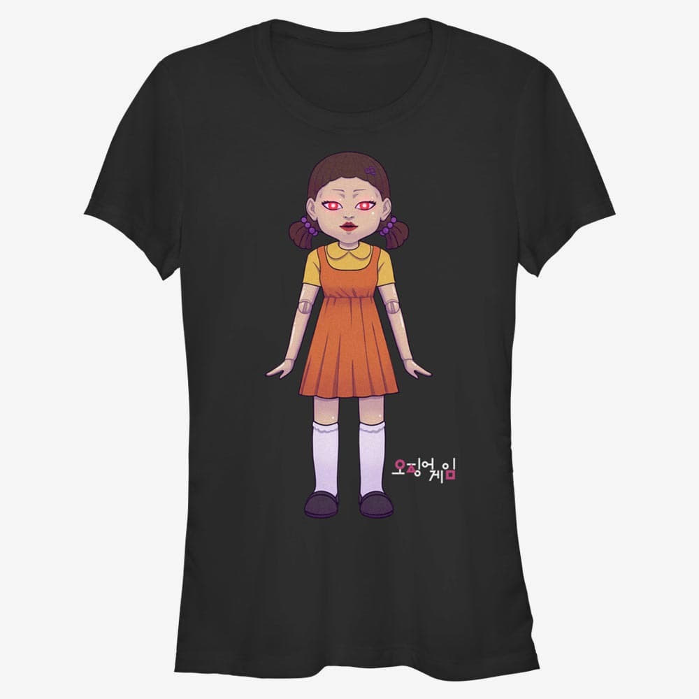 Tričká Merch Netflix Squid Game - SG Doll Women's T-Shirt Black