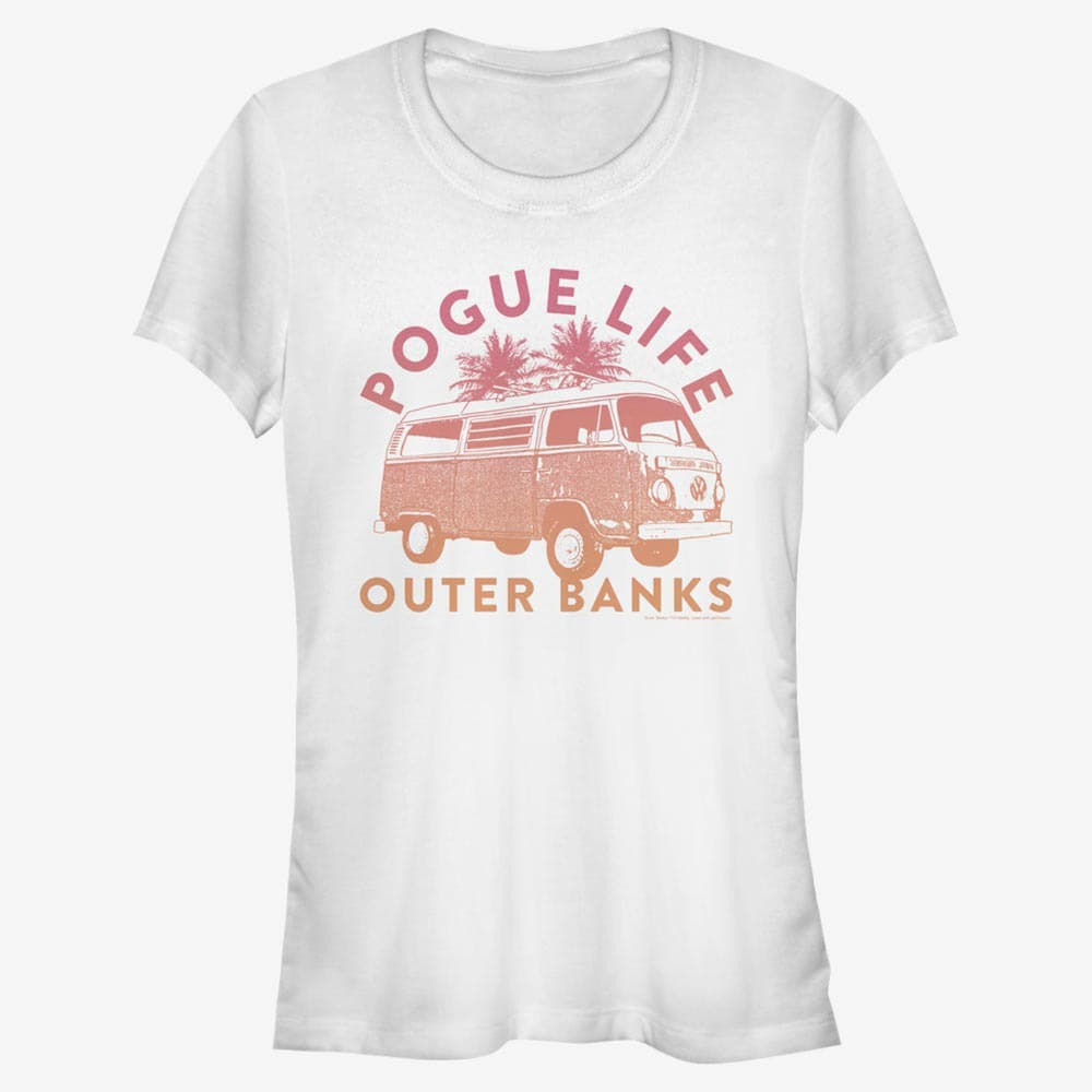 Trička Merch Netflix Outer Banks - Pogue Life Women's T-Shirt White