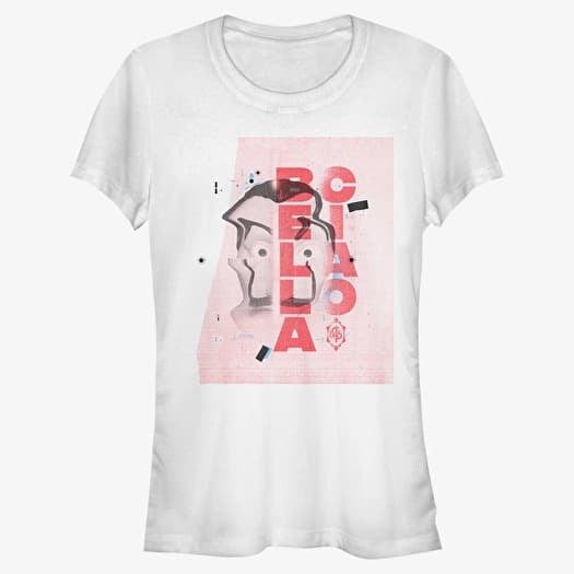 Majica Merch Netflix Money Heist - Warped Mask Collage Women's T-Shirt White