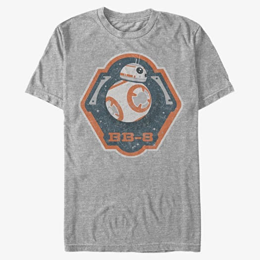T-shirt Merch Star Wars: Episode 7 - BB8 Badge Men's T-Shirt Heather Grey