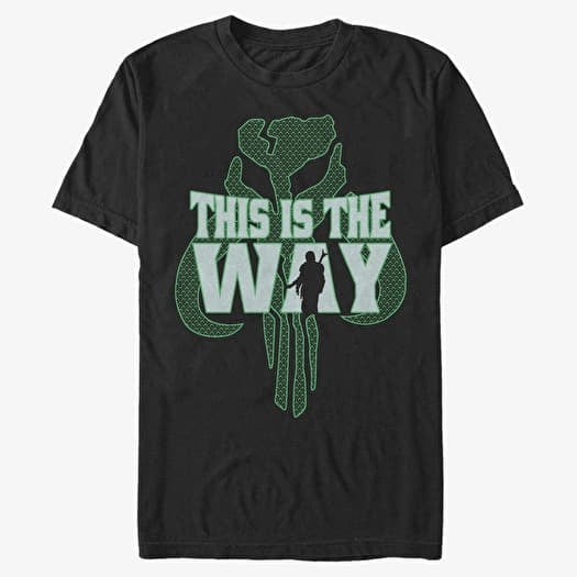 Merch Star Wars: The Mandalorian - WAY Pattern Men's T-Shirt Black