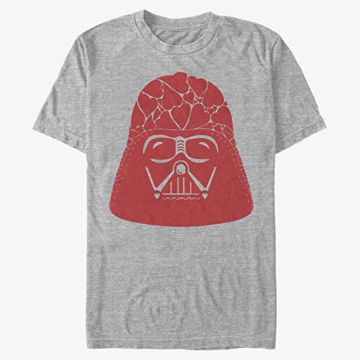 Tričko Merch Star Wars: Classic - Vader Heart Helmet Men's T-Shirt Heather Grey