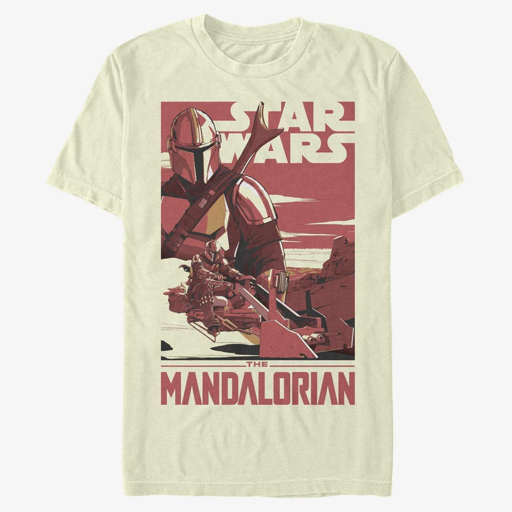 Magliette Merch Star Wars: The Mandalorian - Mad Mando Poster Men's T-Shirt Natural