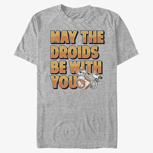 T-shirt Merch Star Wars: The Rise Of Skywalker - Droids Be With You Men's T-Shirt Heather Grey