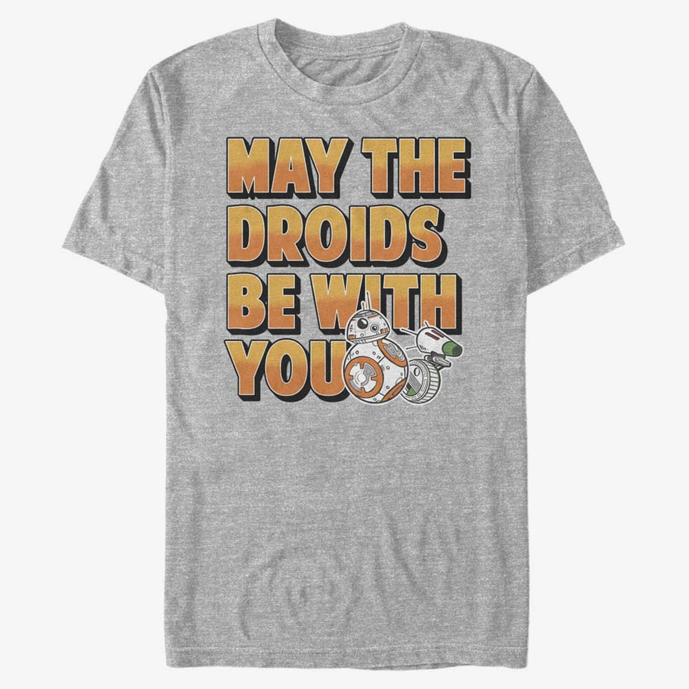 majice kratkih rukava Merch Star Wars: The Rise Of Skywalker - Droids Be With You Men's T-Shirt Heather Grey