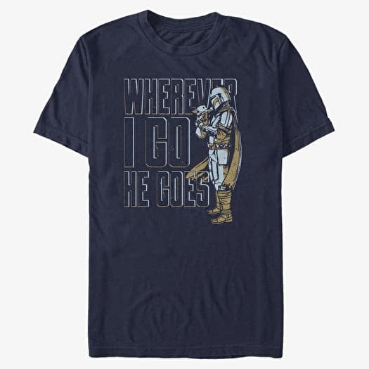 T-shirt Merch Star Wars: Mandalorian - It Follows Men's T-Shirt Navy Blue