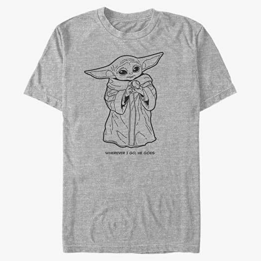 Camiseta Merch Star Wars: The Mandalorian - Wherever I Go Men's T-Shirt Heather Grey