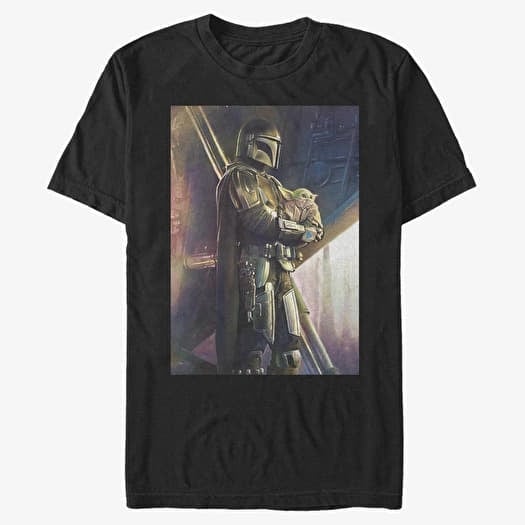 T-shirt Merch Star Wars: The Mandalorian - Madalorian And The Child Men's T-Shirt Black
