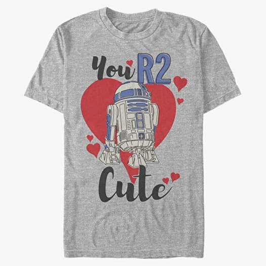 T-shirt Merch Star Wars: Classic - YOU R2 CUTE Men's T-Shirt Heather Grey