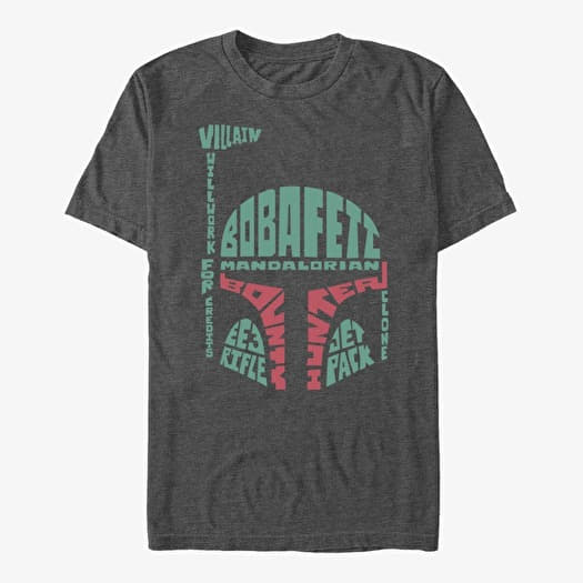 Camiseta Merch Star Wars: Classic - Verbiage Fett Men's T-Shirt Dark Heather Grey