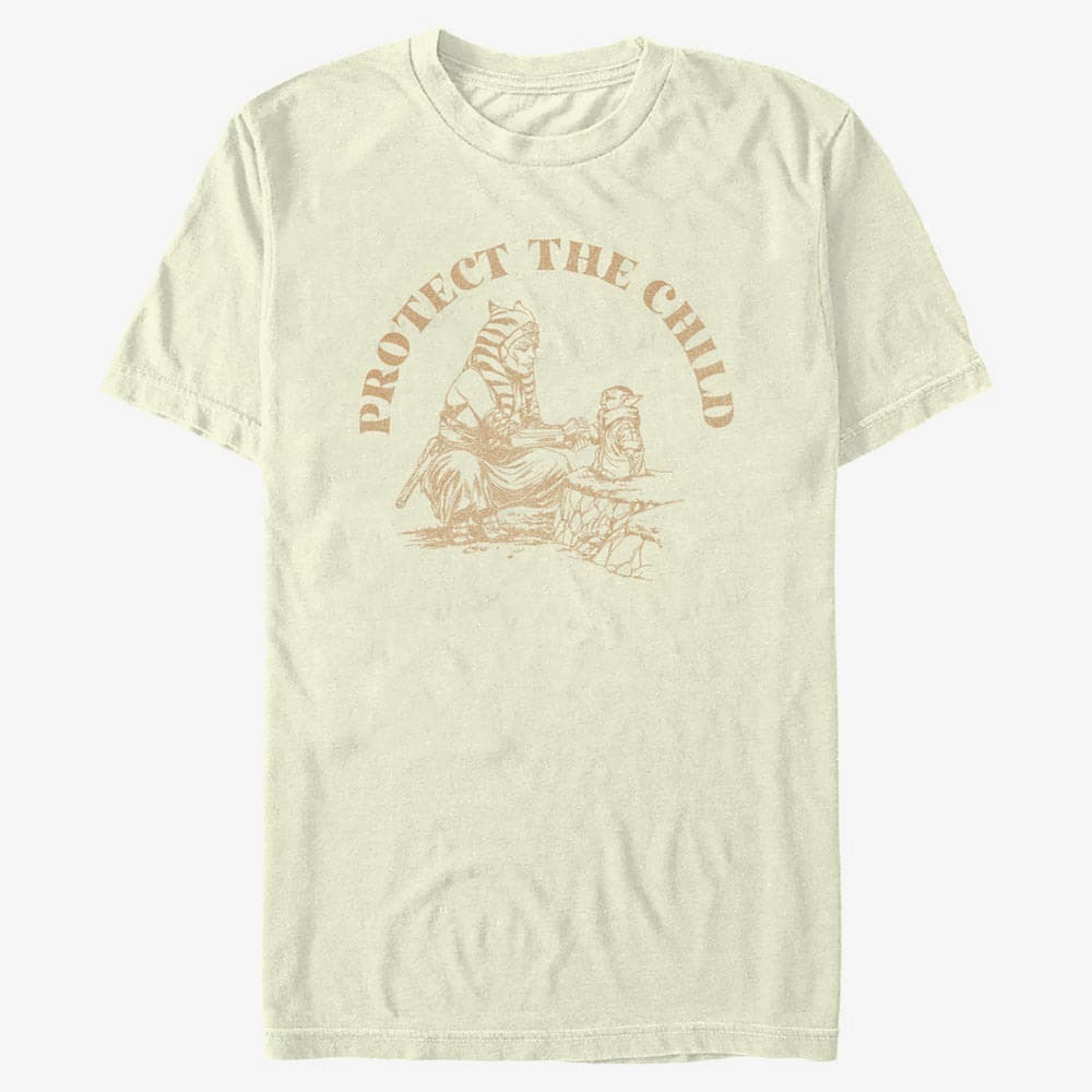 majice kratkih rukava Merch Star Wars: The Mandalorian - PROTECT THE CHILD Men's T-Shirt Natural