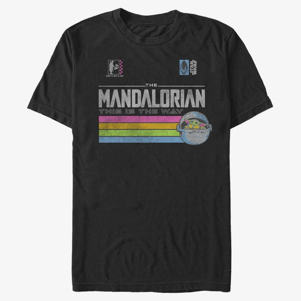majice kratkih rukava Merch Star Wars: Mandalorian - Child Stripes Men's T-Shirt Black