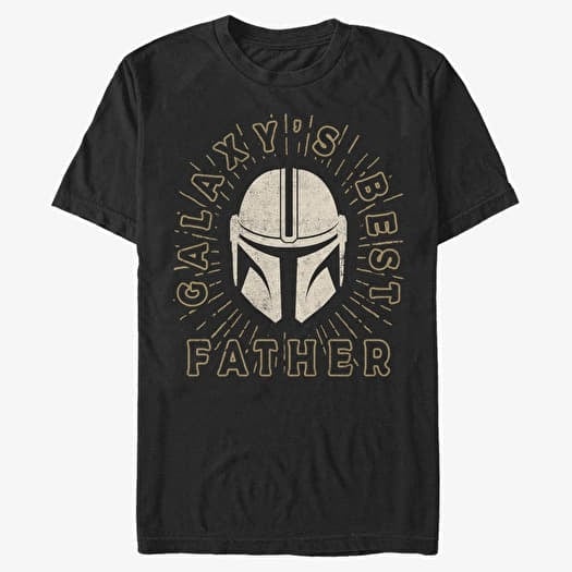 T-shirt Merch Star Wars: The Mandalorian - Mando Dad Helmet Men's T-Shirt Black