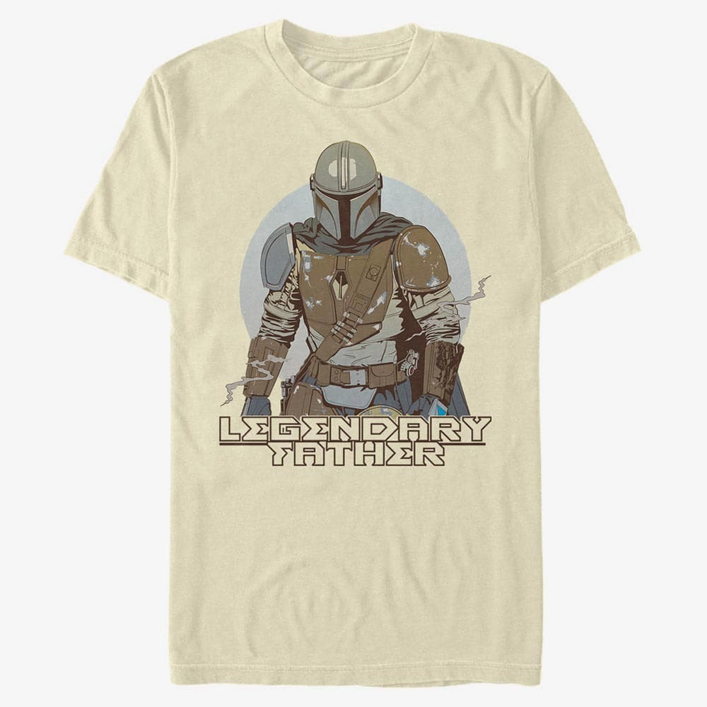 Pólók Merch Star Wars: The Mandalorian - Lone Father Men's T-Shirt Natural