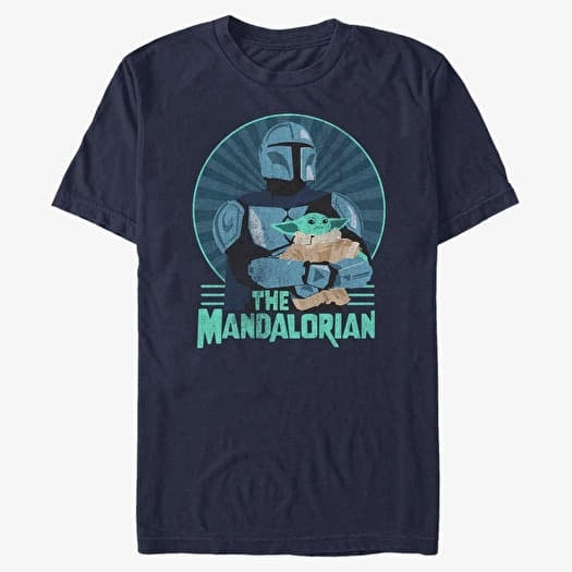 T-shirt Merch Star Wars: Mandalorian - Mando and Child Men's T-Shirt Navy Blue
