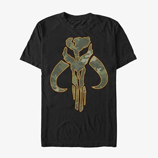 T-shirt Merch Star Wars: The Mandalorian - Camo Mando Men's T-Shirt Black