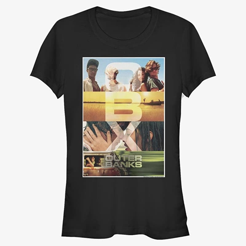 Tričko Merch Netflix Outer Banks - OBX Poster Women's T-Shirt Black