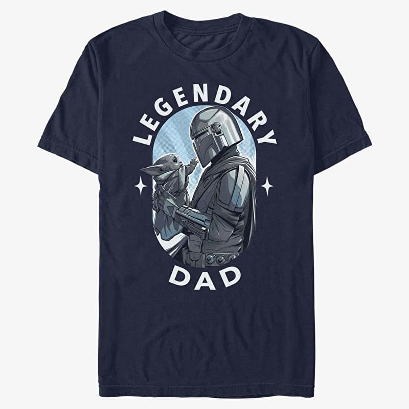 T-Shirt Merch Star Wars: The Mandalorian - Legendary Dad Men's T-Shirt Navy Blue