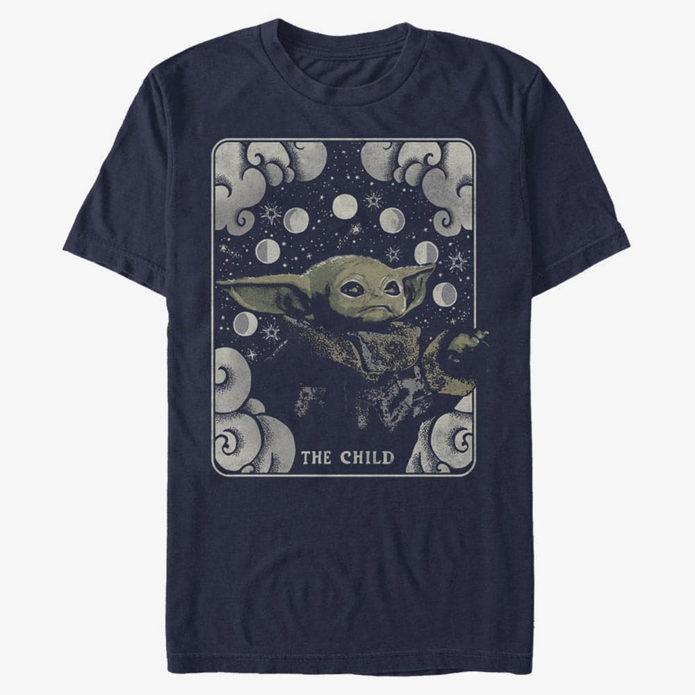 majice kratkih rukava Merch Star Wars: The Mandalorian - Child Card Men's T-Shirt Navy Blue