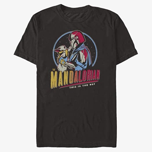 T-shirt Merch Star Wars: Mandalorian - Dark Rainbow Men's T-Shirt Black