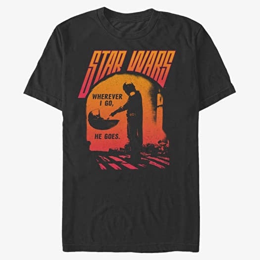 T-shirt Merch Star Wars: Mandalorian - He Goes Men's T-Shirt Black