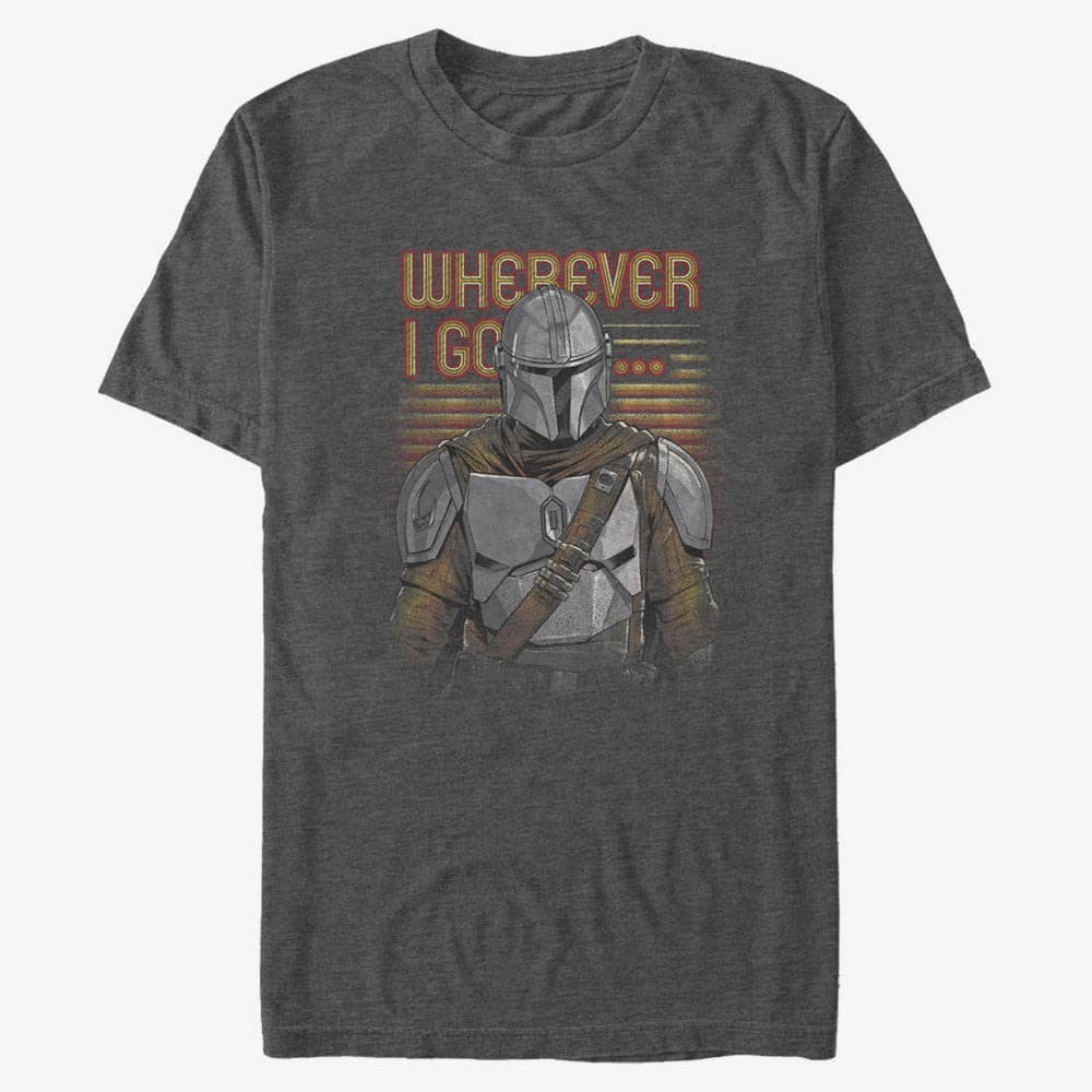 T-Shirts Merch Star Wars: Mandalorian - When I Lead Men's T-Shirt Dark Heather Grey