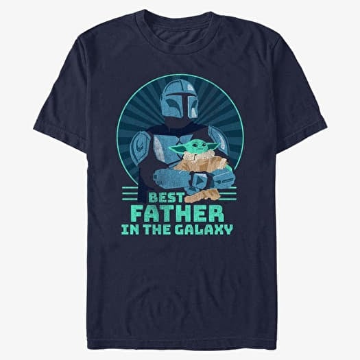 T-shirt Merch Star Wars: The Mandalorian - Best Father Men's T-Shirt Navy Blue