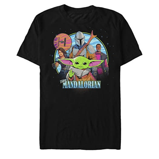 Merch Star Wars: Mandalorian - FLOURO MANDO Men's T-Shirt Black