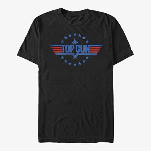 T-shirt Merch Paramount Top Gun - Top Gun Round Logo Men's T-Shirt Black