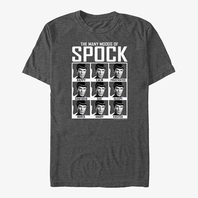 T-shirt Merch Paramount Star Trek - Spocks Moods Men's T-Shirt Dark Heather Grey