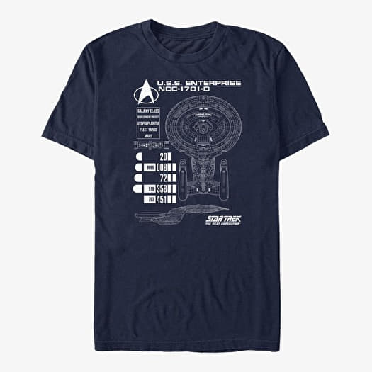 Majica Merch Paramount Star Trek - Ship Schematics Men's T-Shirt Navy Blue