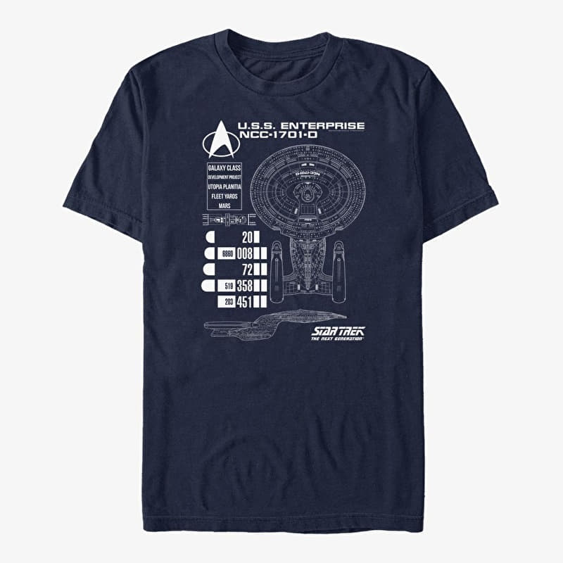 T-shirt Merch Paramount Star Trek - Ship Schematics Men's T-Shirt Navy Blue