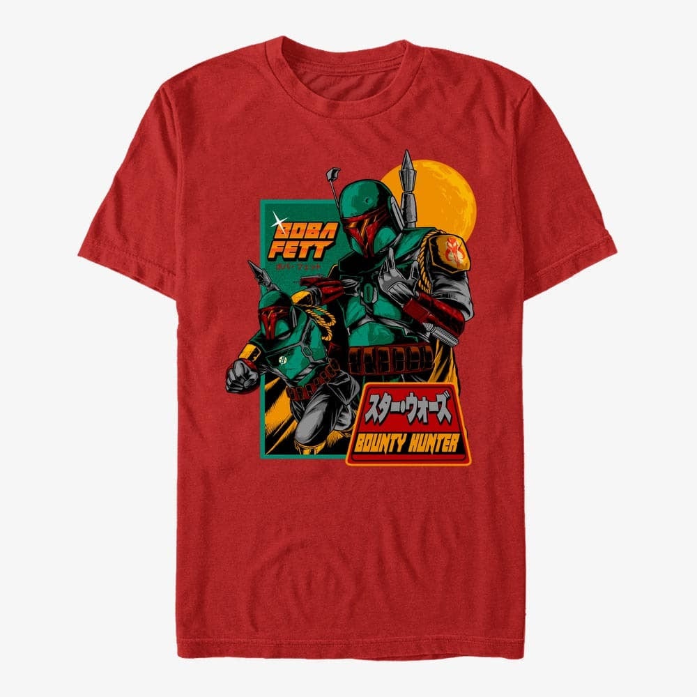 majice kratkih rukava Merch Star Wars: Classic - Mandalorian Soldier Men's T-Shirt Red