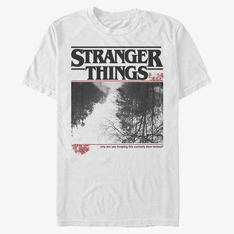 T-Shirt Merch Netflix Stranger Things - Upside Photo Men's T-Shirt White