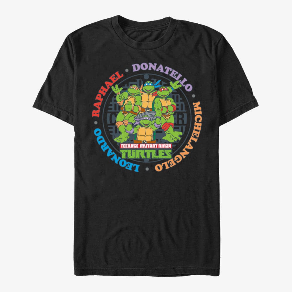 majice kratkih rukava Merch Paramount Teenage Mutant Ninja Turtles - Rounded Ninjas Men's T-Shirt Black
