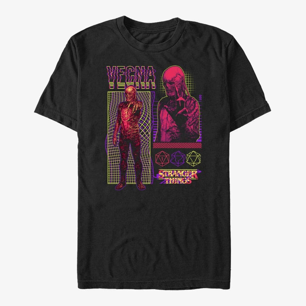 T-Shirts Merch Netflix Stranger Things - VECNA STREETWEAR INFOGRAPHIC Men's T-Shirt Black