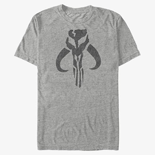 T-shirt Merch Star Wars: Classic - Mando Symbol Men's T-Shirt Heather Grey