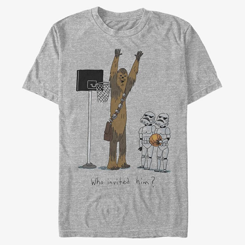 T-Shirt Merch Star Wars: Classic - Chewie Basketball Men's T-Shirt Heather Grey