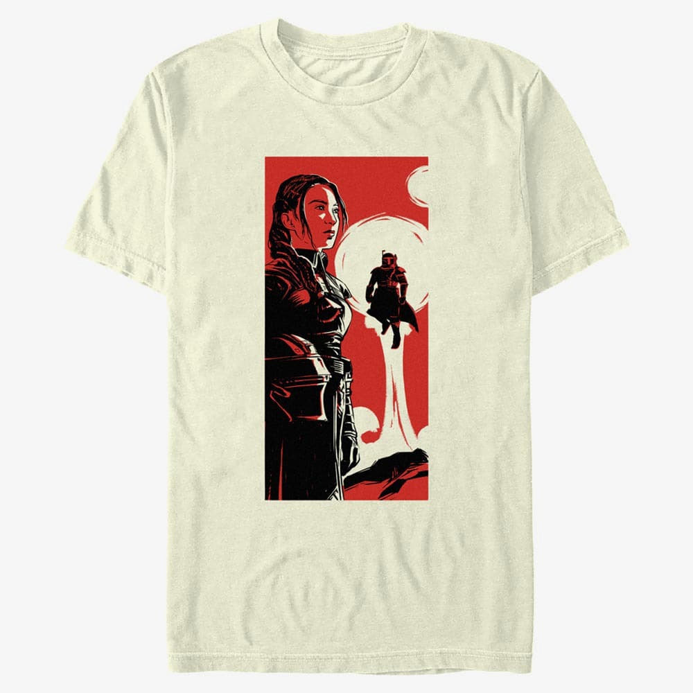 majice kratkih rukava Merch Star Wars Book of Boba Fett - Fennec Boba Poster Men's T-Shirt Natural