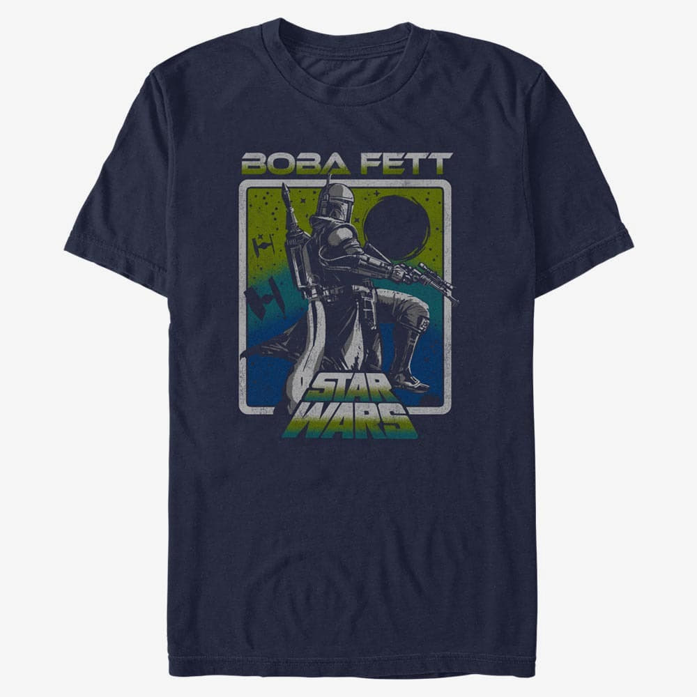 majice kratkih rukava Merch Star Wars Book of Boba Fett - Fett Sunset Men's T-Shirt Navy Blue