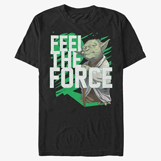 Marškinėliai Merch Star Wars: Classic - Force Stack Yoda Men's T-Shirt Black