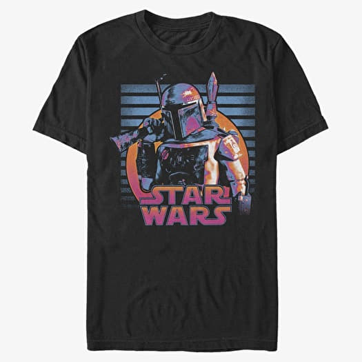 T-shirt Merch Star Wars: Classic - Neon Fett Men's T-Shirt Black