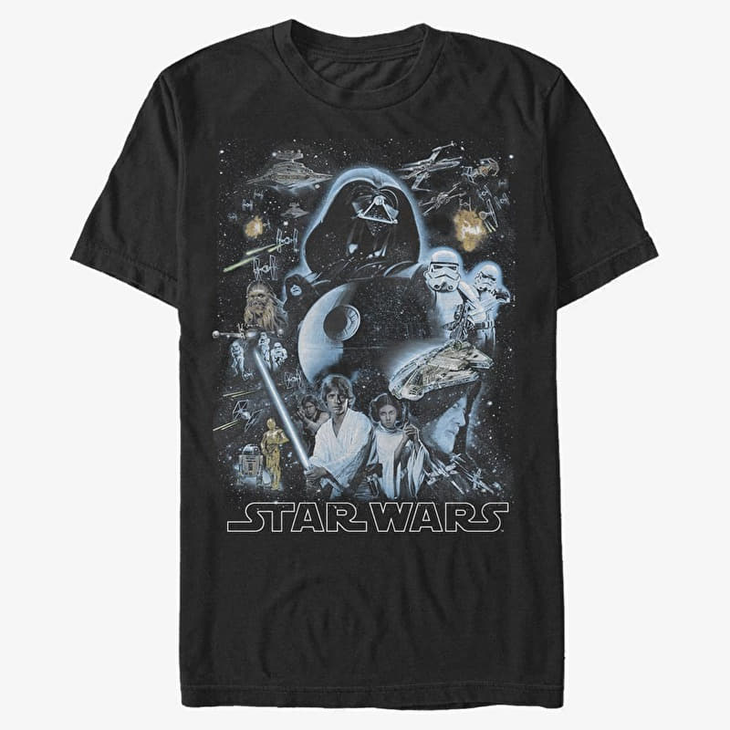 Tričko Merch Star Wars - Galaxy of Stars Men's T-Shirt Black