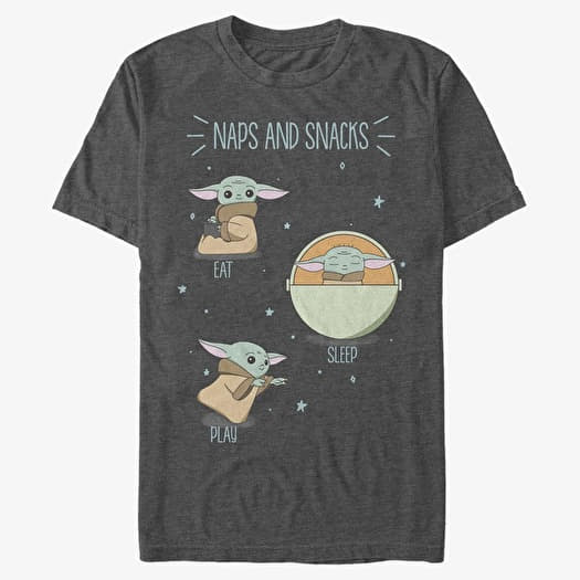 T-shirt Merch Star Wars - Snack Yoda Men's T-Shirt Dark Heather Grey