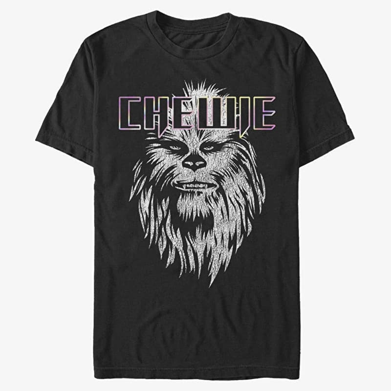 Tričko Merch Star Wars: Classic - Chewie Face Men's T-Shirt Black